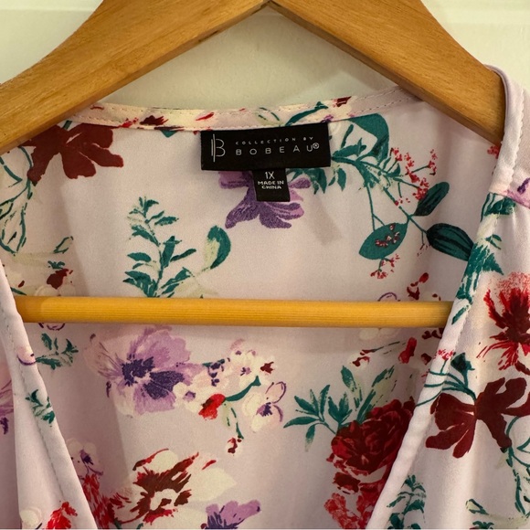 Bobeau Floral Wrap Blouse - Picture 2 of 10